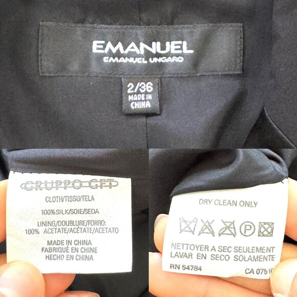 Vintage Emanuel Ungaro Women’s Silk Tuxedos Blazer EUC - Picture 6 of 16